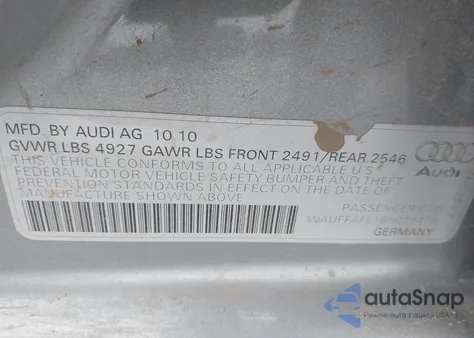 2011 Audi A4 2.0T Premium z USA, uszkodzony, nr VIN WAUFFAFL1BN029476